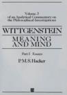 Image for Wittgenstein: Meaning and Mind : Meaning and Mind, Volume 3 of an Analytical Commentary on the Philosophical Investigations, Part I: Essays