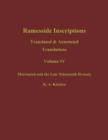 Image for Ramesside inscriptionsVol. 4: Translations Merenptah and the late nineteenth century : v. 4 : Merenptah and the Late Nineteenth Dynasty