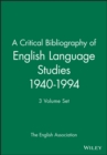 Image for A Critical Bibliography of English Language Studies 1940-1994