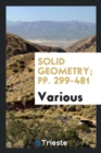 Image for Solid Geometry; Pp. 299-481