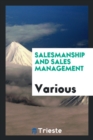 Image for Salesmanship and Sales Management