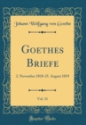 Image for Goethes Briefe, Vol. 31: 2. November 1818-25. August 1819 (Classic Reprint)