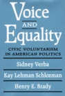 Image for Voice and Equality: Civic Voluntarism in American Politics