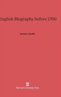 Image for English Biography Before 1700