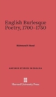 Image for English Burlesque Poetry, 1700-1750