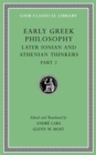 Image for Early Greek Philosophy, Volume VII : Later Ionian and Athenian Thinkers, Part 2