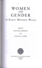 Image for Women and Gender in Early Modern Wales