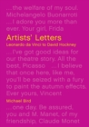 Image for Artists&#39; letters  : Leonardo da Vinci to David Hockney