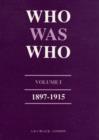 Image for Who was whoVol. 1: 1897-1915 : v. 1