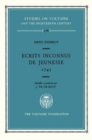 Image for Denis Diderot, Ecrits Inconnus de Jeunesse 1745 : identifies et presentes par J. Th. de Booy