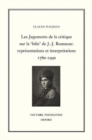 Image for Les Jugements de la Critique sur la &#39;Folie&#39; de J.-J. Rousseau