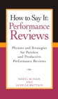 Image for How To Say It Performance Reviews