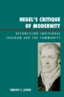 Image for Hegel&#39;s Critique of Modernity