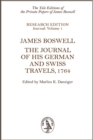 Image for James Boswell : The Journal of His German and Swiss Travels, 1764