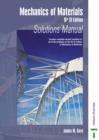 Image for Mechanics of materials: Solutions manual : Solutions Manual
