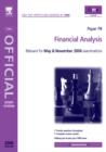 Image for Financial analysis : Paper P8 : Relevant for May &amp; November 2006 Examinations