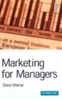 Image for Marketing for managers