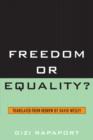Image for Freedom or Equality?