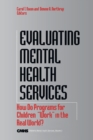 Image for Evaluating Mental Health Services