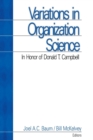 Image for Variations in Organization Science