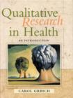 Image for Qualitative Research in Health