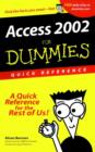 Image for Access 2002 for dummies quick reference : Quick Reference