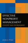 Image for Effective nonprofit management  : context and environment
