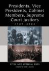 Image for Presidents, Vice Presidents, Cabinet Members, Supreme Court Justices, 1789-2002