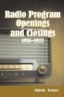 Image for Radio program openings and closings, 1931-1972