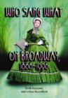Image for Who sang what on Broadway, 1866-1996