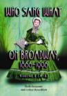 Image for Who sang what on Broadway, 1866-1996Vol. 1
