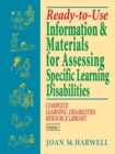 Image for Ready-to-use information &amp; materials for assessing specific learning disabilities  : complete learning disabilities resource libraryVolume I