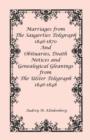 Image for Marriages from The Saugerties Telegraph 1846-1870 and Obituaries, Death Notices and Genealogical Gleanings from The Ulster Telegraph 1846-1848