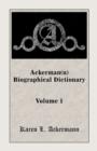 Image for Ackerman(n) Biographical Dictionary, Volume 1