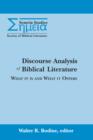 Image for Discourse Analysis of Biblical Literature