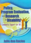 Image for Policy, Program Evaluation, and Research in Disability