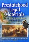 Image for Prestatehood legal materials  : a fifty-state research guide, including New York City and the District of Columbia