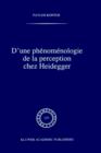 Image for D&#39;une phenomenologie de la perception chez Heidegger