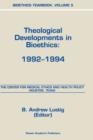 Image for Bioethics Yearbook : Theological Developments in Bioethics: 1992–1994