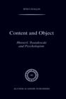 Image for Content and Object : Husserl, Twardowski and Psychologism