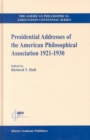 Image for 1921-1930 Presidential Addresses of the American Philosophical Association