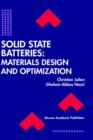 Image for Solid State Batteries: Materials Design and Optimization