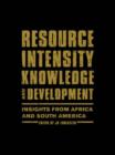 Image for Resource Intensity, Knowledge and Development
