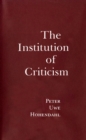Image for The Institution of Criticism
