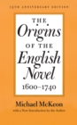 Image for The origins of the English novel, 1600-1740