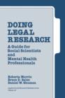 Image for Doing legal research  : a guide for social scientists and mental health professionals