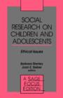Image for Social Research on Children and Adolescents : Ethical Issues