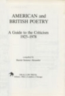 Image for American and British Poetry