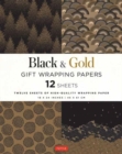 Image for Black &amp; Gold Gift Wrapping Papers - 12 Sheets