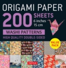 Image for Origami Paper 200 sheets Washi Patterns 6&quot; (15 cm) : Tuttle Origami Paper: Double Sided Origami Sheets Printed with 12 Different Designs (Instructions for 6 Projects Included)